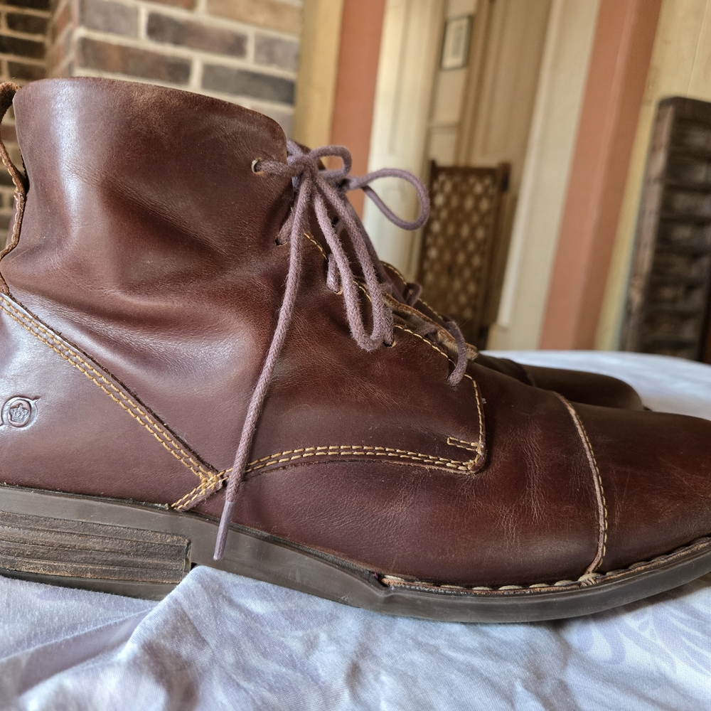 Born Rich Brown Men's Leather Boots - Picture 3 of 5